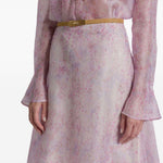 Gonna midi a fiori in viola Alberta Ferretti - donna 