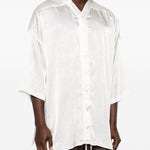 Camicia a maniche corte con design oversize in bianco Rick owens - uomo 