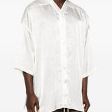 Camicia a maniche corte con design oversize in bianco Rick owens - uomo 