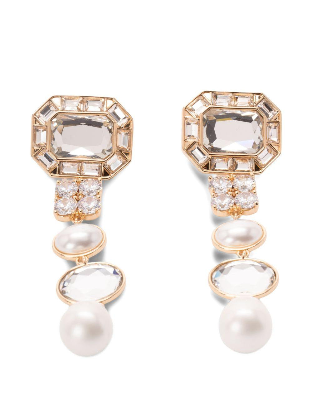Orecchini con design a goccia in oro Self-portrait - donna 