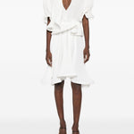 Gonna midi plissettata in bianco Rowen Rose - donna 