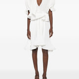 Gonna midi plissettata in bianco Rowen Rose - donna 