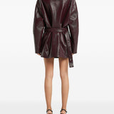 Giacca in vinile con cintura in bordeaux COURRÈGES - donna 