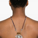 Collana con decorazioni a forma di orsacchiotto in argento e bianco Yvmin - donna 