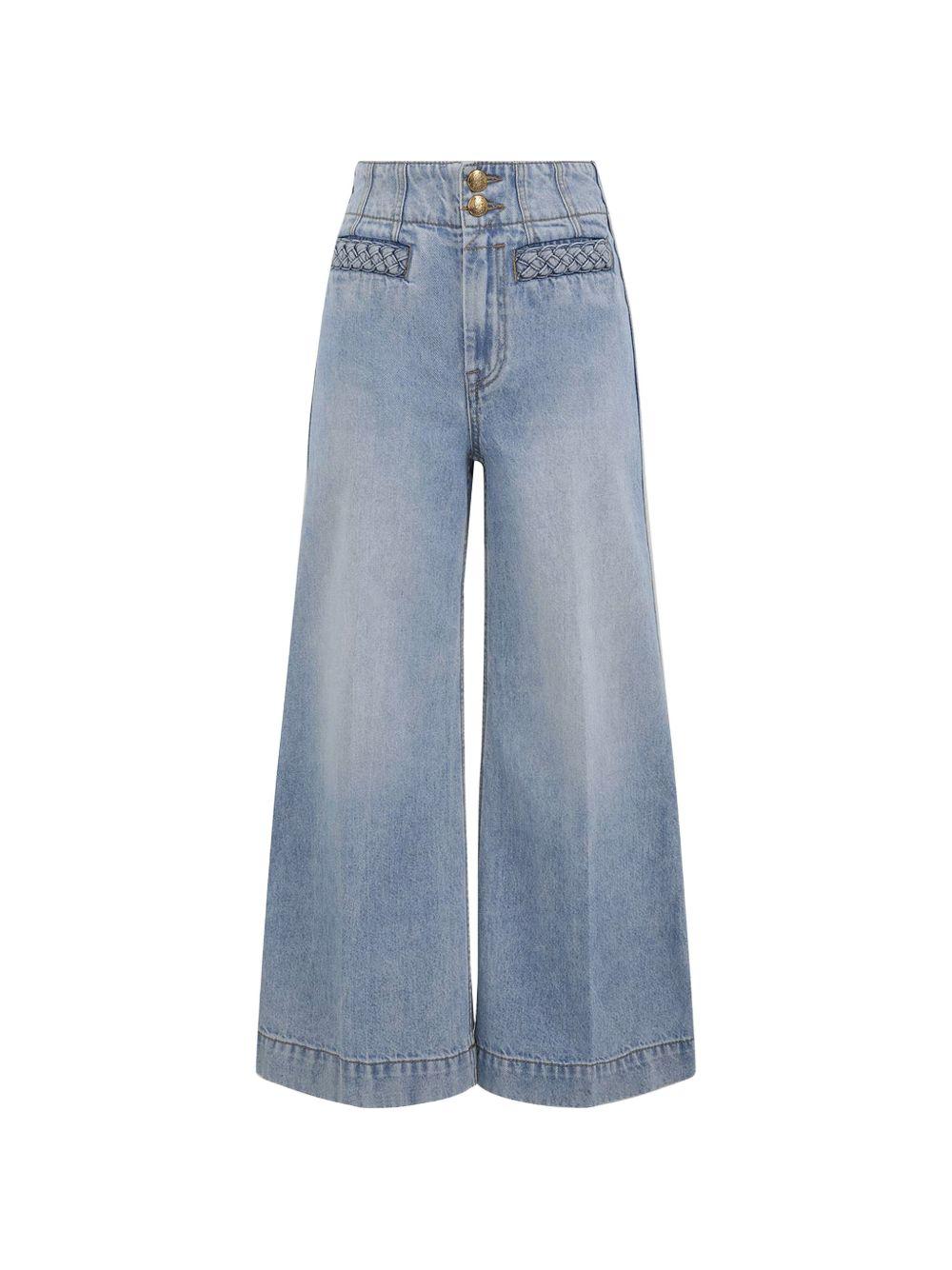 Jeans indra a gamba larga in blu 