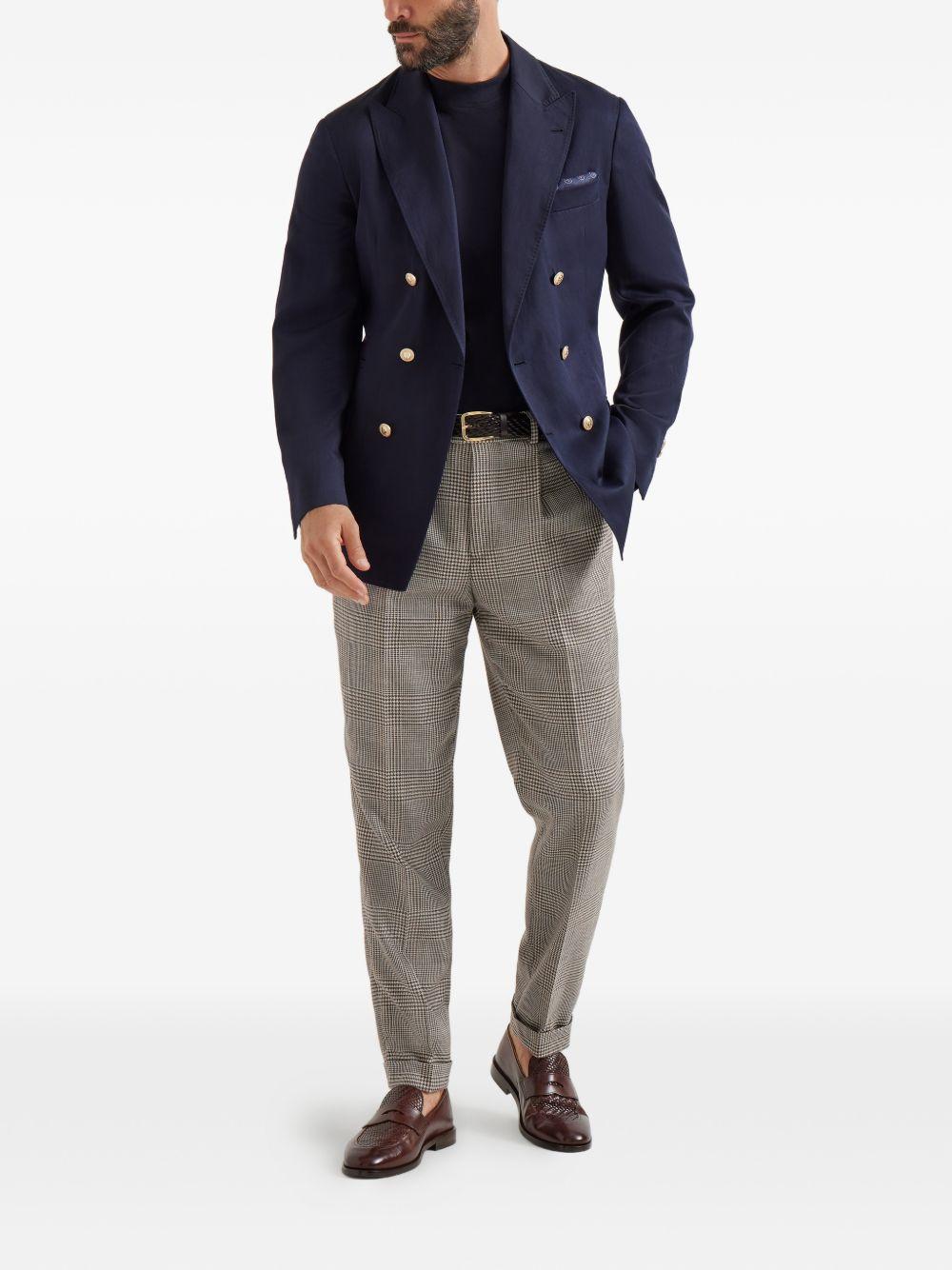 T-shirt con collo rialzato in blu Brunello cucinelli - uomo 