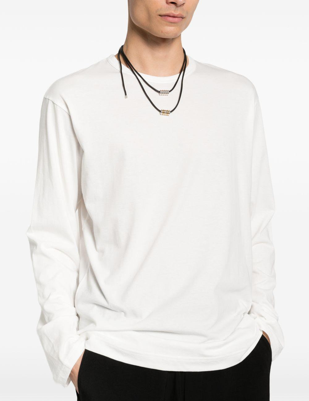 T-shirt a maniche lunghe in bainco Yohji yamamoto - uomo 