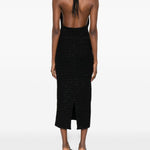 Abito midi con scollo a V in nero Alessandra Rich - donna 