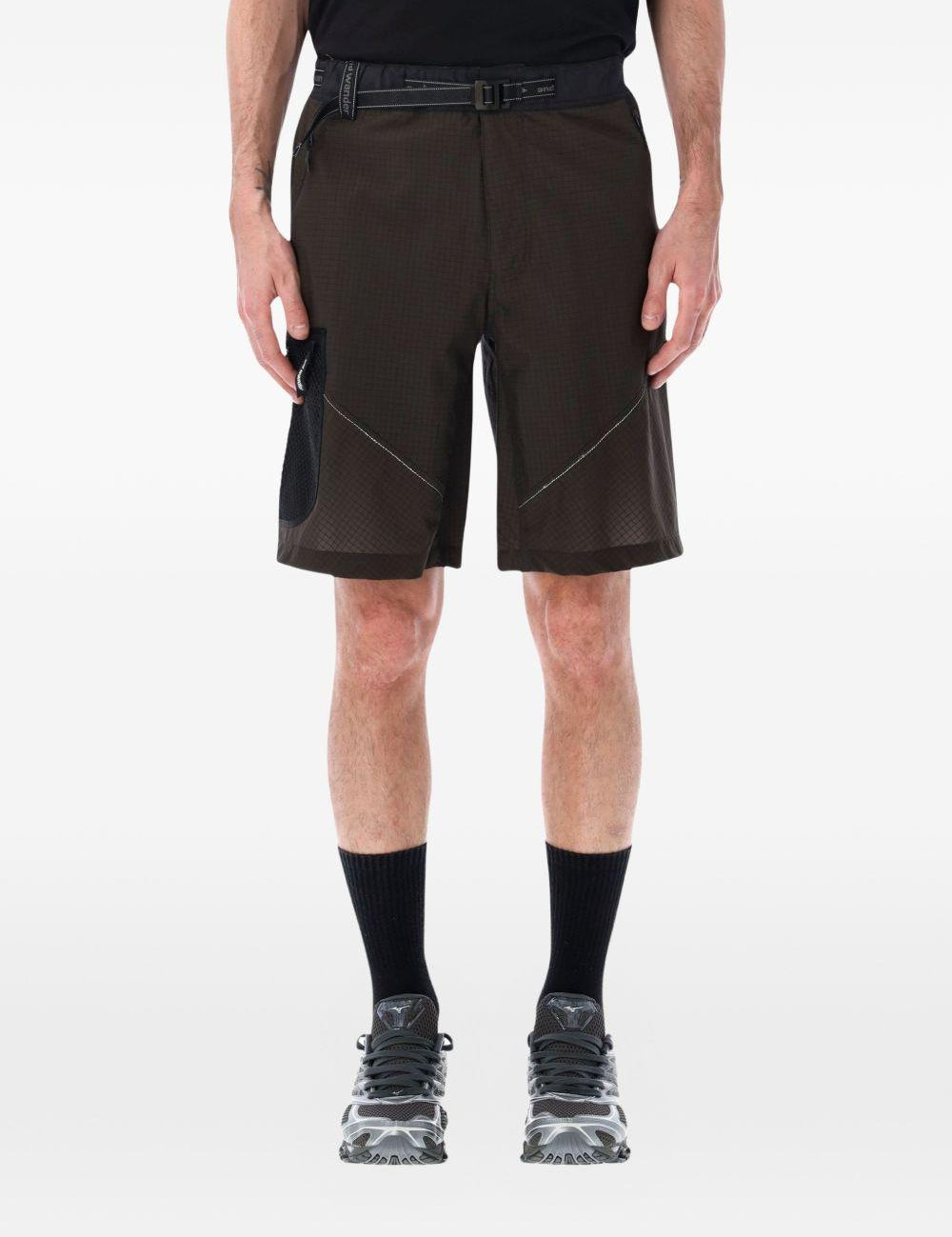 Bermuda Ripstop in marrone e nero And wander - uomo 