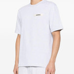 T-shirt con logo e toppa in gros grain in grigio Jacquemus - uomo 