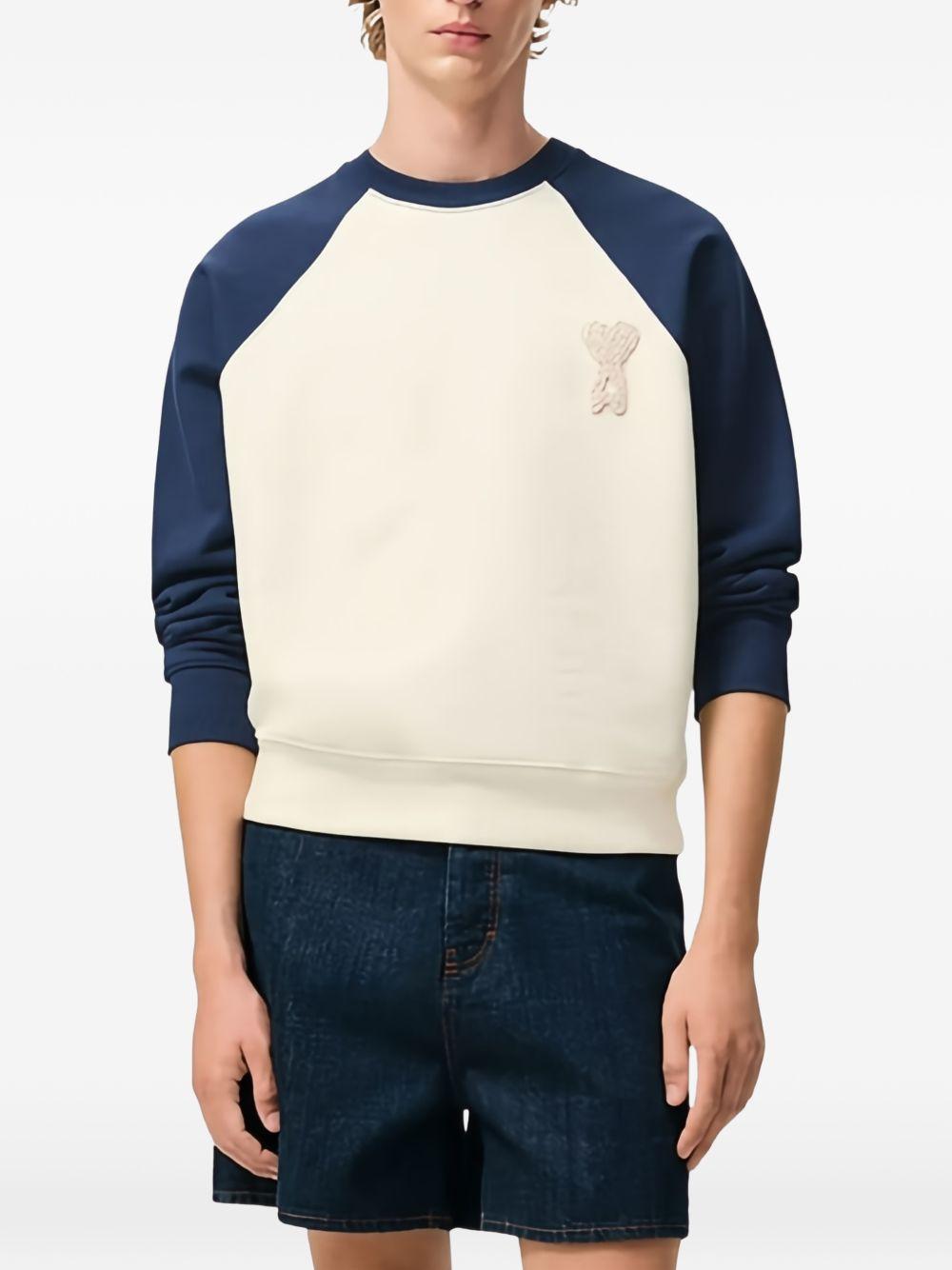 Felpa Ami De Coeur con applicazione in bianco Ami paris - uomo 