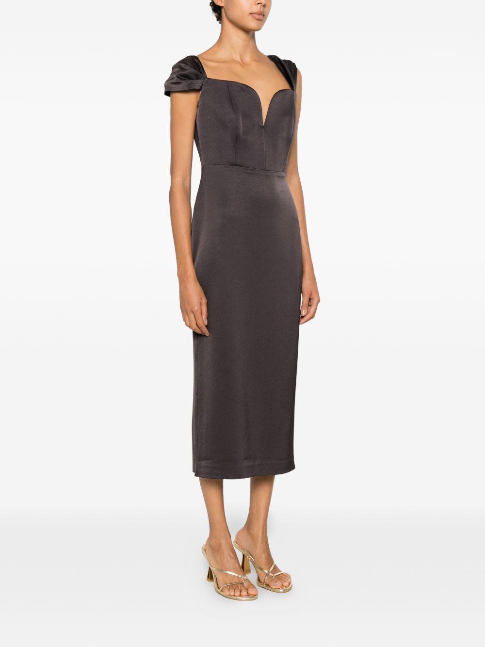 Abito midi con scollo a V in grigio Alex perry - donna 