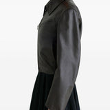 Giacca in pelle con zip in marrone Lemaire - donna 