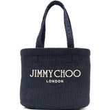 Borsa con logo in raffia in blu Jimmy choo - donna 
