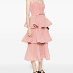 Abito midi con balze in rosa Zimmermann - donna 