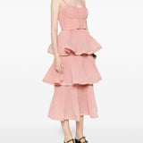 Abito midi con balze in rosa Zimmermann - donna 