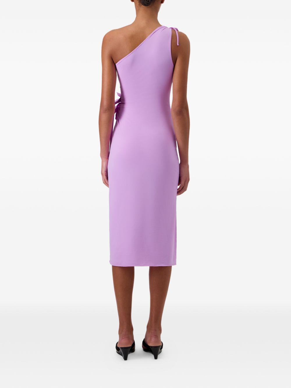 Abito midi asimmetrico con decorazioni in viola Coperni - donna 