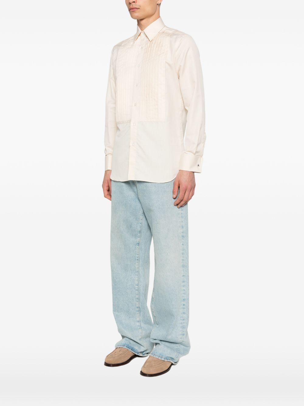 Camicia con trama in crema Lardini - uomo 