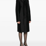 Cappotto senza colleto in seta in nero Toteme - donna 