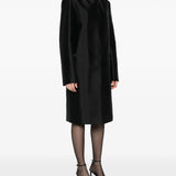 Cappotto senza colleto in seta in nero Toteme - donna 