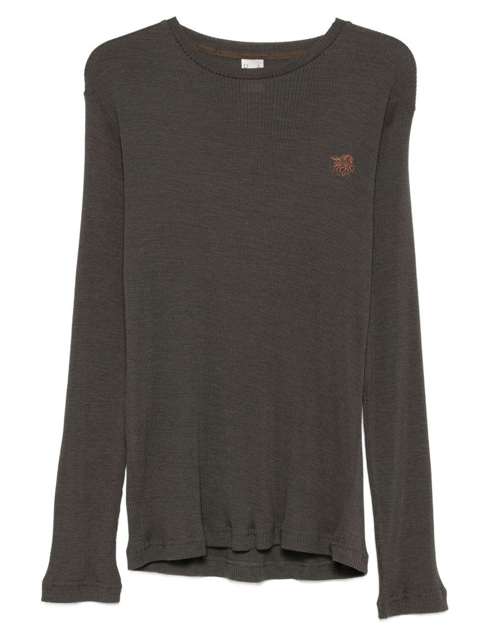 T-shirt a maniche lunghe in marrone Ranra - uomo 