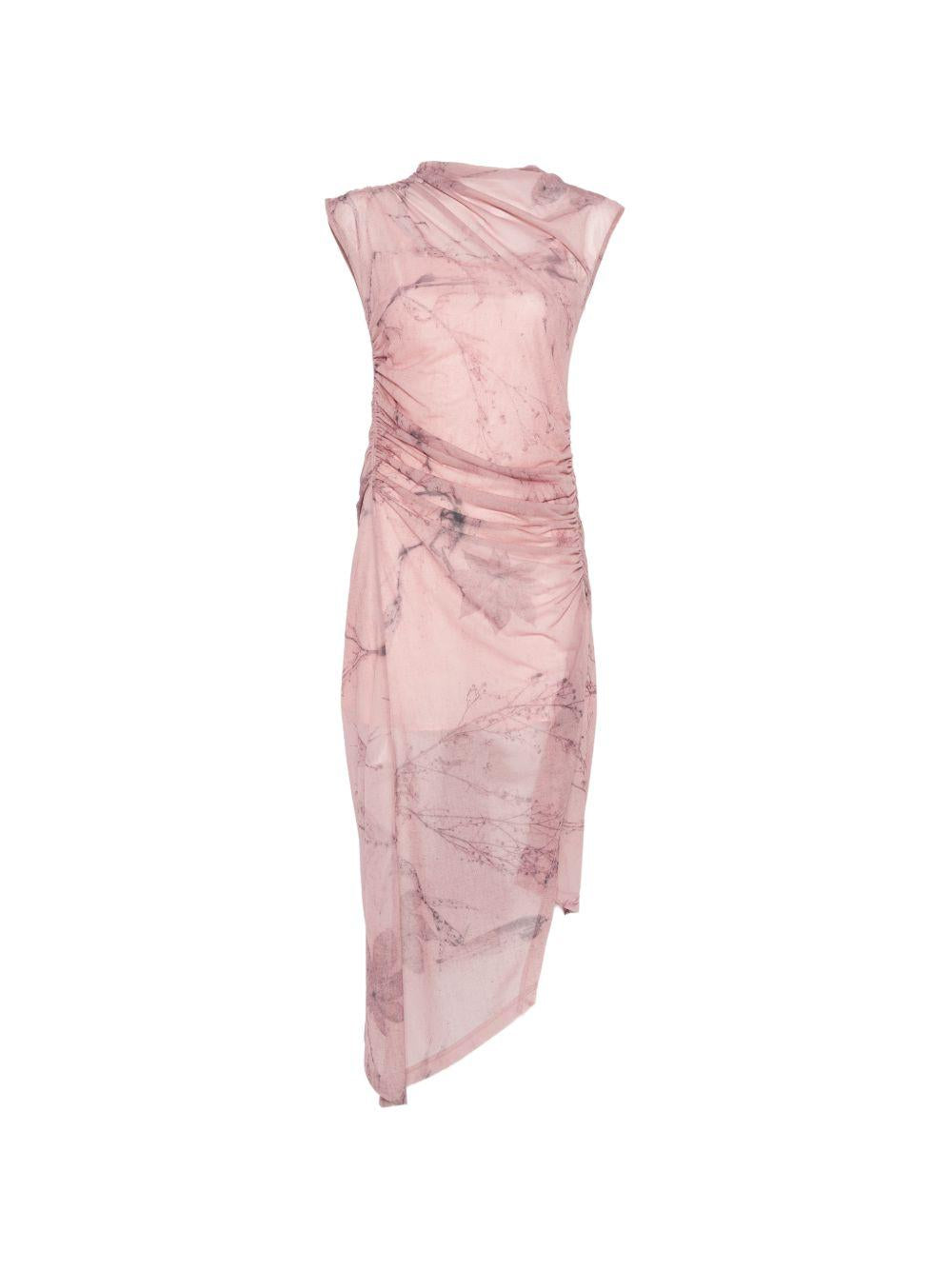 Abito midi asimmetrico in rosa Feng Chen Wang - donna 