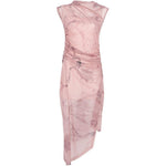 Abito midi asimmetrico in rosa Feng Chen Wang - donna 