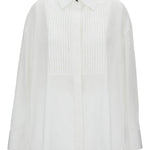 Camicia in popeline con bottoni gioiello e pieghe in bianco Golden goose - donna 