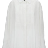Camicia in popeline con bottoni gioiello e pieghe in bianco Golden goose - donna 