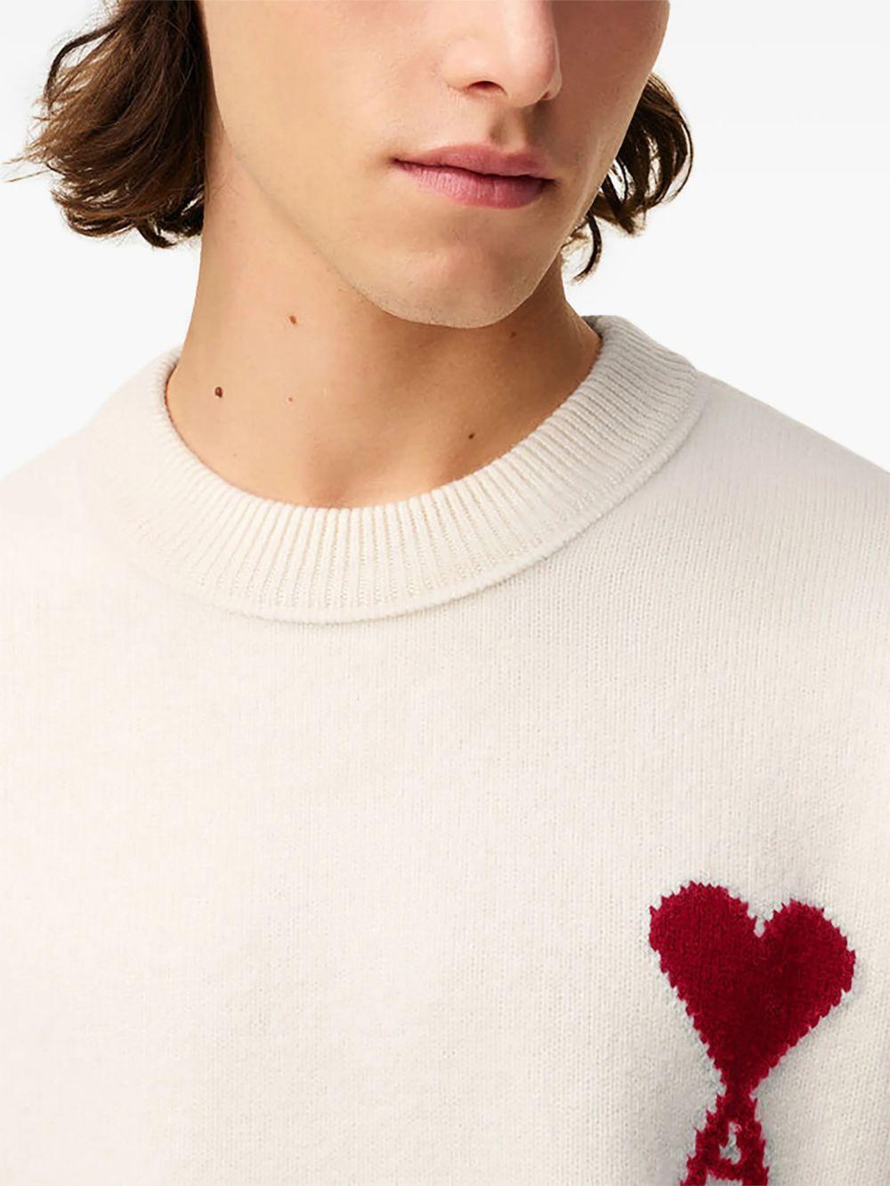 Maglione con logo in avorio Ami Paris - unisex 