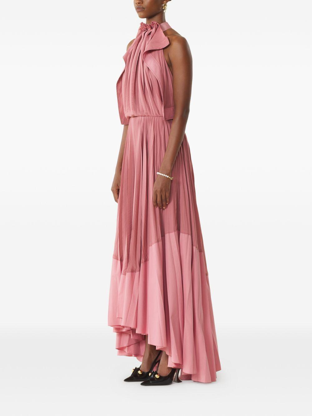 Abito lungo con scollo all'americana in rosa Lanvin - donna 