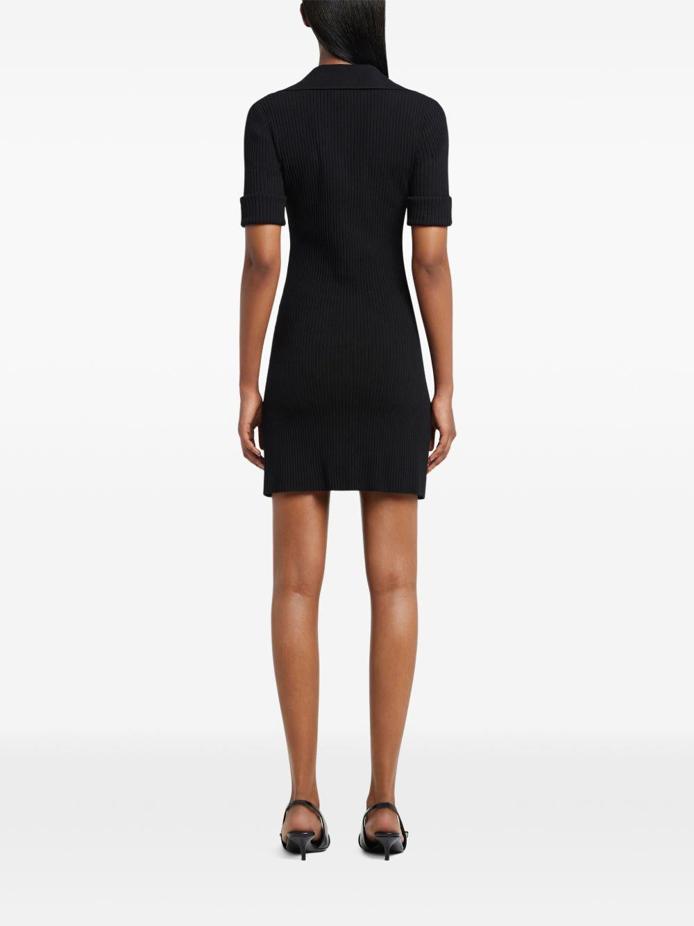 Abito midi a coste in nero Courrèges - donna 