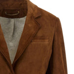 Giacca in suede monopetto Robyn in marrone 