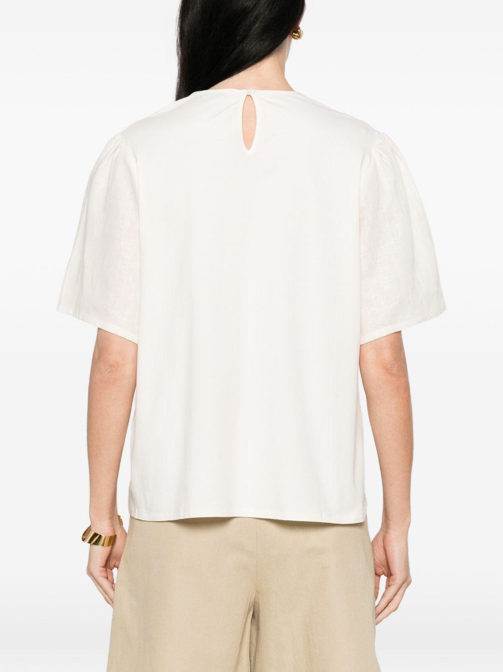 Top a pannelli con ricami floreali in bianco Maxmara weekend - donna 