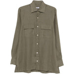 Camicia a maniche lunghe con tasche in verde Kiton - uomo 