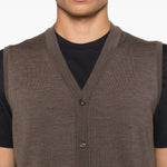 Gilet con lavorazione a maglia in marrone Kangra - uomo 