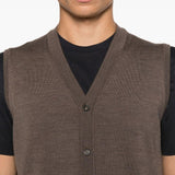 Gilet con lavorazione a maglia in marrone Kangra - uomo 