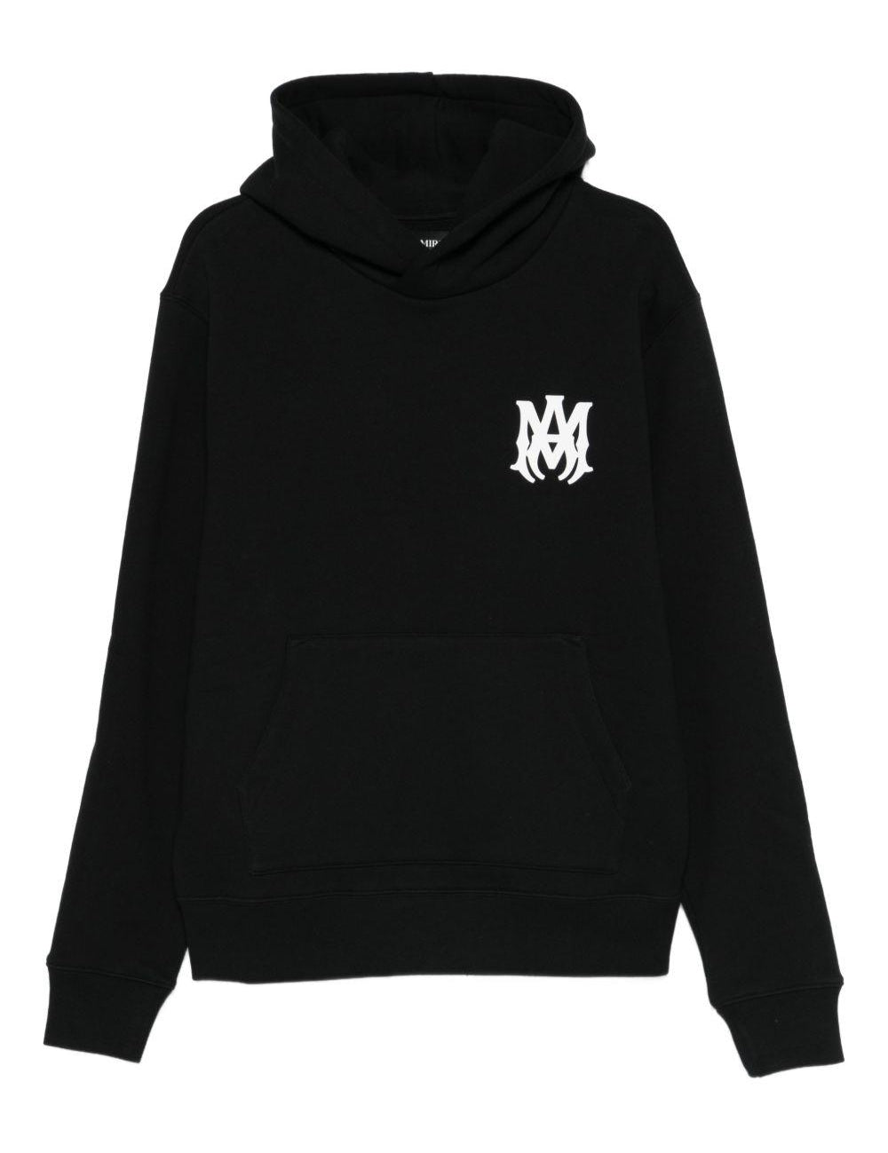 Felpa con cappuccio e ricamo con logo in nero 