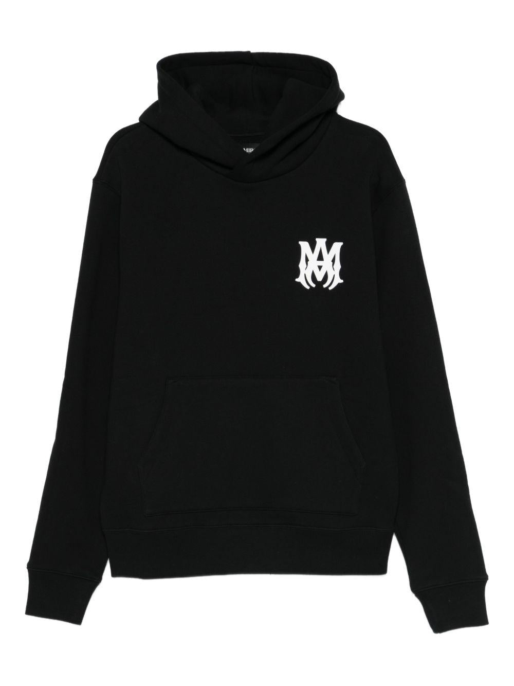 Felpa con cappuccio e ricamo con logo in nero 