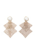 Orecchini in maglia mettalica con perle frizz in oro Rosantica - donna