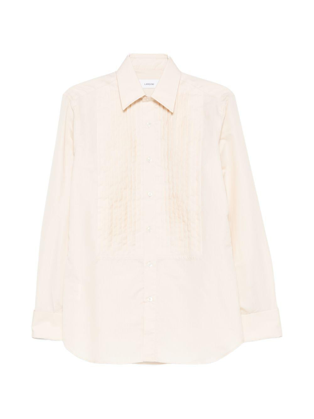 Camicia con trama in crema Lardini - uomo 