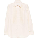 Camicia con trama in crema Lardini - uomo 