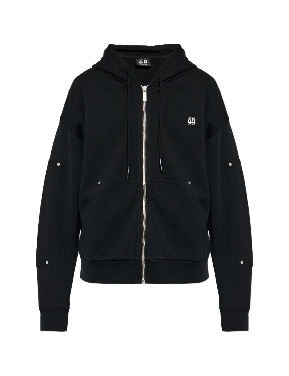 Felpa con zip in nero 44 label group - uomo 