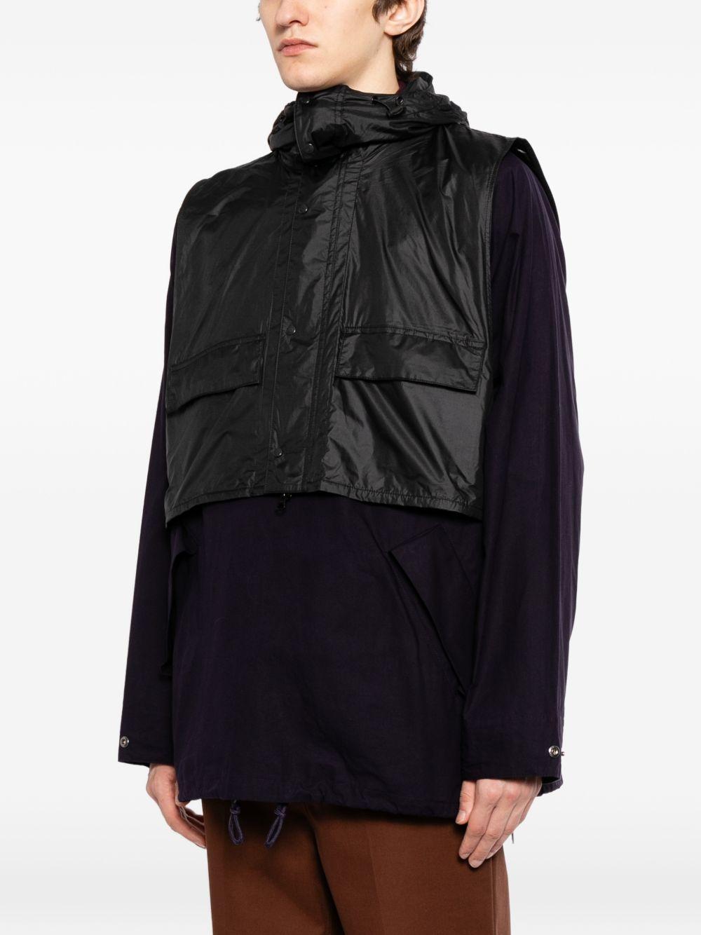 Giacca smock con cappuccio in nero Barbour x kaptain sunshine - uomo 