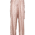 Pantaloni cargo con stampa astratta in rosa - donna 