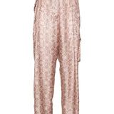 Pantaloni cargo con stampa astratta in rosa - donna 