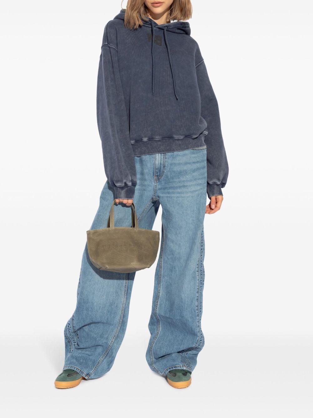 Jeans boyfriend con logo goffrato in blu Alexander wang  - donna 