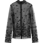 Blusa semi-trasparente con ricami in nero Toteme - donna 