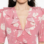 Abito midi con stampa in rosa Alessandra Rich - donna 