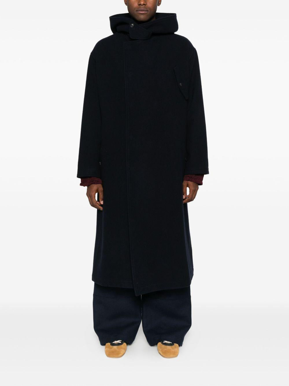 Cappotto con cappuccio in blu Yohji yamamoto - uomo 